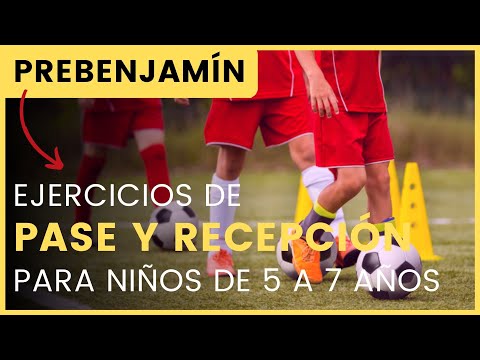 EJERCICIOS de PASE y RECEPCIÓN de futbol para NIÑOS ⚽️ PREBENJAMINES