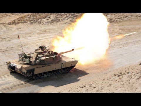 US $10 Million M1 Abrams Tanks Firing Massive 120mm Gun