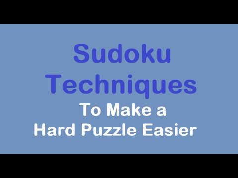 Sudoku Primer 323 - Techniques Make a Hard Puzzle Easier
