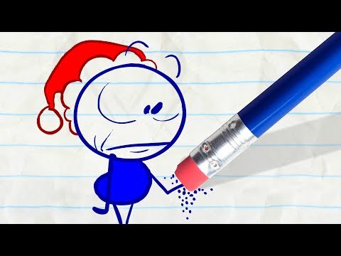 Pencilmate is Santa Claus! -in- NOT SO SILENT NIGHT - Pencilmation Cartoons for Children