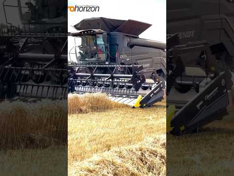 FENDT 10T IdealDrive combine harvester in a field of wheat