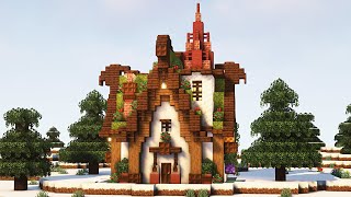 【マインクラフト】クリスマス風の小さなファンタジーハウスの作り方【マイクラ建築】
