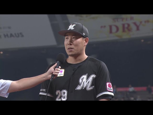 マリーンズ・西野勇士投手ヒーローインタビュー 5月21日 埼玉西武ライオンズ 対 千葉ロッテマリーンズ