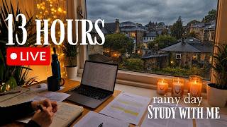 13+ HOUR STUDY WITH ME on A RAINY DAY 🎓 Scottish Highlands | Pomodoro | Deep Work Mode | No Music