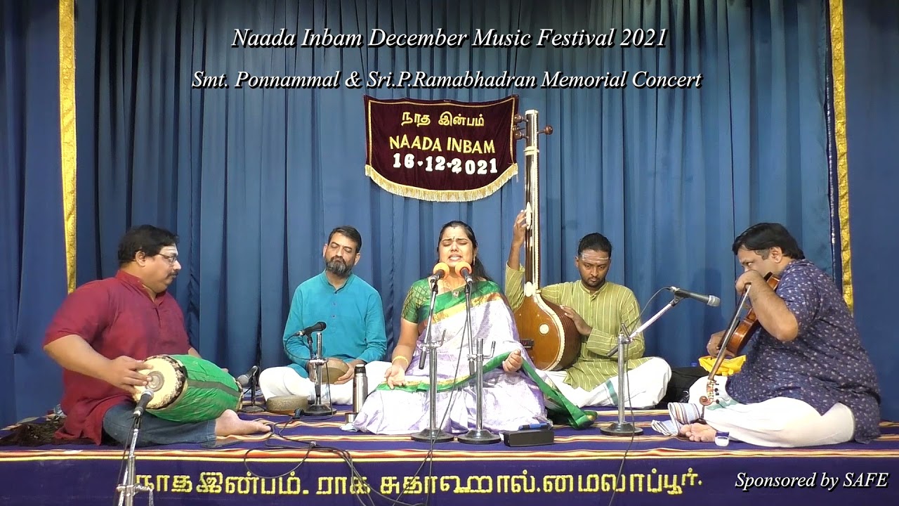 Vidushi Vidya Kalyanaraman for Smt & Sri P.Ramabhadran memorial concert at Naada Inbam