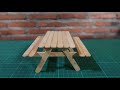Popsicle stick picnic table & bench