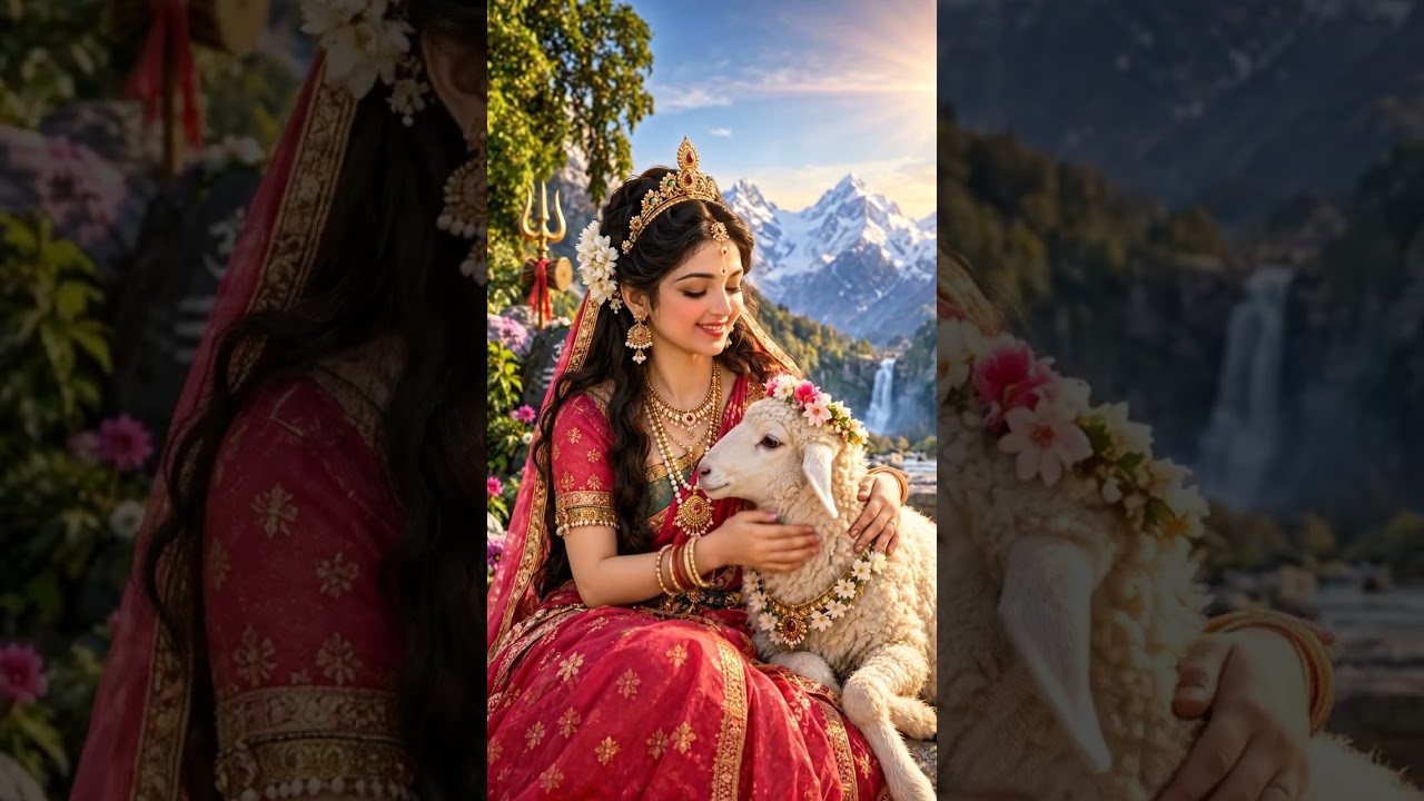 पहाड़ो में माँ पार्वती और नंदी के बच्चे का प्रेम 🥰 | Shiv Shakti Love #MaaParvati #ParvatiMaa