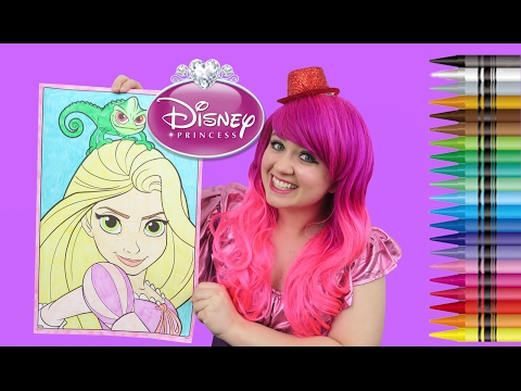 Coloring Rapunzel & Pascal Tangled GIANT Coloring Book Crayons | COLORING WITH KiMMi THE CLOWN Video