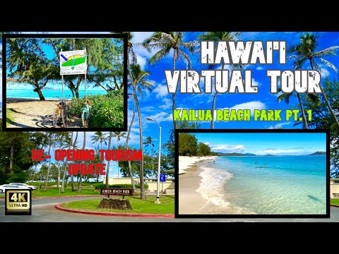 Kailua Beach Park| Oahu, Hawai’i| Virtual Tour [4K 60fps]| Relaxation Beach Walk #hawaiiwalk