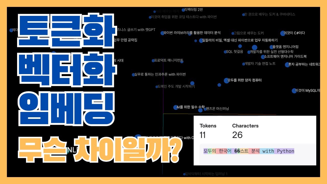 토큰화, 벡터화, 임베딩 무슨 차이일까? - NLP와 LLM 텍스트 데이터 기초 용어 이해하기