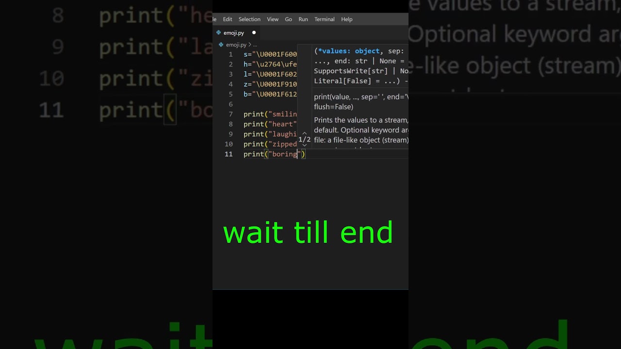 Create Emoji's using Python #emoji #python