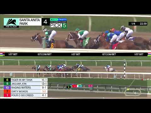 Jaguar Jon Wins Race 4 on Sunday, February 15 at Santa Anita Park