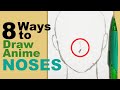 How to draw 8 different noses - Anime Manga Style