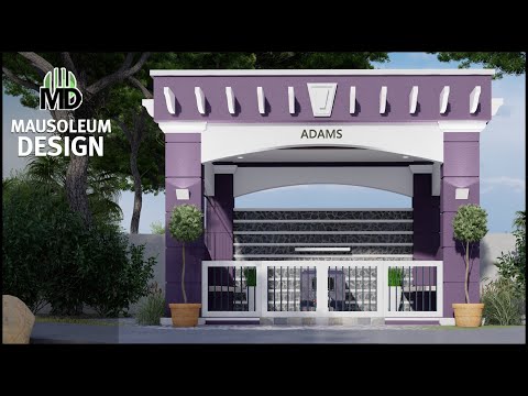 Mausoleum Design - Purple Simple Modern Mausoleum EP71
