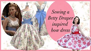 Sewing a Betty Draper Inspired Bow Dress - recreating a true vintage dress with Miss MonMon