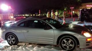 Flipped Car Fire At Burger King Lake Worth and Jog Road