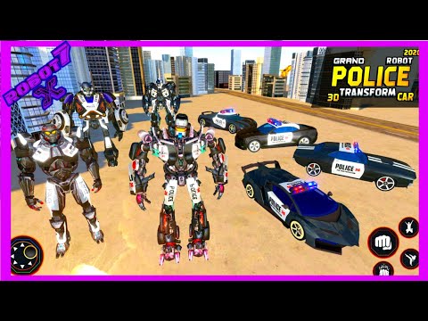 Flying Grand Police Car Transform Robot Games Android gameplay