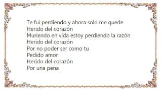 Intocable - Herido del Corazon Lyrics