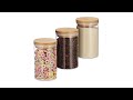 Jeu de 3 pots de stockage en verre 800ml Marron - Bambou - Verre - Matière plastique - 10 x 16 x 10 cm