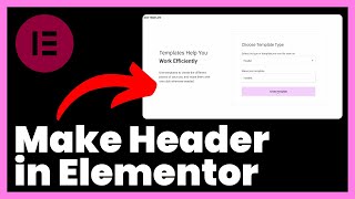 How to Make Header in Elementor