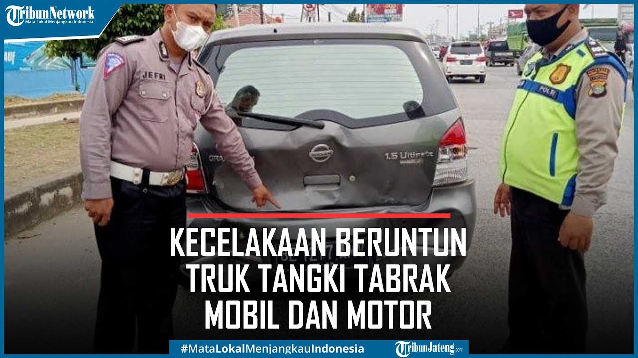 Kecelakaan Beruntun Truk Tangki Diduga Rem Blong Tabrak Mobil dan Motor di Traffic Light