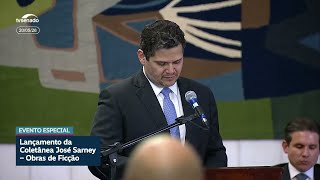 Em lançamento de coletânea, Davi ressalta papel de Sarney como 'intérprete do Brasil'