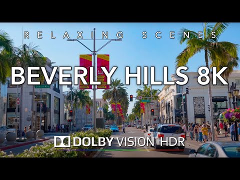 Driving Beverly Hills 8K HDR Dolby Vision Beverly Hills to Long Beach