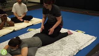 Easy Hamstring Compression and Back Work from Intro to Thai Massage with Danielle Omo Austin Texas