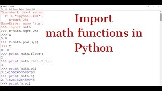 #22 Python Tutorial for Beginners | Import Math Functions in Python