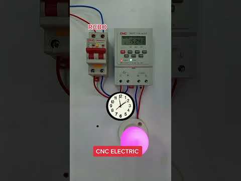 Digital Programmable Timer Connection with Load (Earth Leakage Circuit Breaker RCBO)