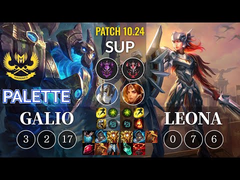GAM Palette Galio vs Leona Sup - KR Patch 10.24