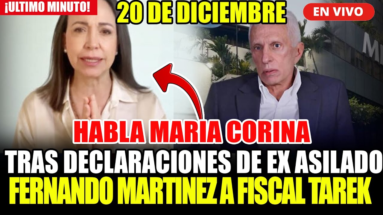 🔴¡URGENTE! HABLA MARIA CORINA TRAS DECLARACIONES ANTE FISCALIA DE EX ASILADO EN EMBAJADA ARGENTINA