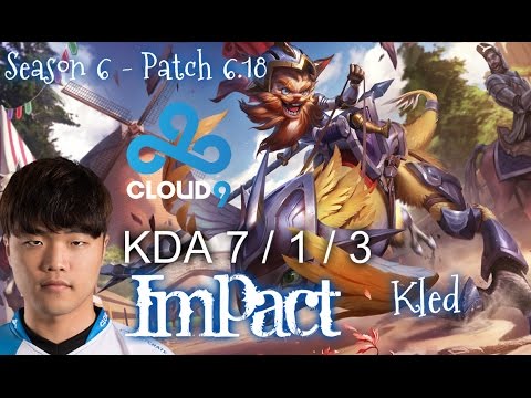 C9 Impact KLED vs FIORA Top - Patch 6.18 KR Ranked | League of Legends