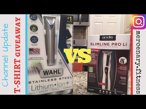 Wahl Lithium Ion+ vs Andis Slimline Pro Li -(channel update/ t-shirt giveaway)