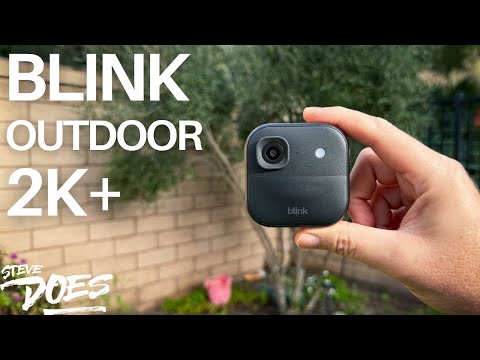 Blink Outdoor 2K+ (newest model) — Wireless smart security camera, 2K video resolution, enhanced audio, two-year battery. Sync Module Core included — 1 camera system (Black) video review thumbnail