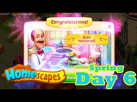 Homescapes Movie New Area Day 6 Story HD | Spring Area Restoration & Spring water | Ios | Android