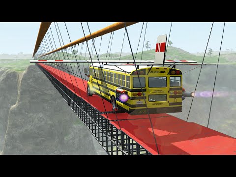 Suspension bridge High Speed Crashes - Beamng Drive