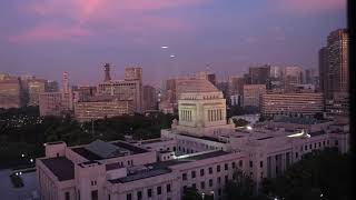 参議院会館　１２階からの国会議事堂　夕焼け　House of Councilors Hall, Parliament Building from the 12th floor, sunset