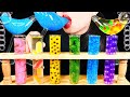 ASMR RAINBOW DRINKS DRINKING SOUNDS 신기한 물 먹방 EDIBLE CRYSTAL EDIBLE FROG EGG BOBA JELLO B