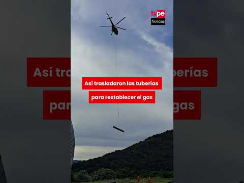 Así trasladan las tuberías para restablecer el gas