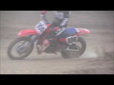 Dad ripping on 1986 Honda CR250 dirt bike