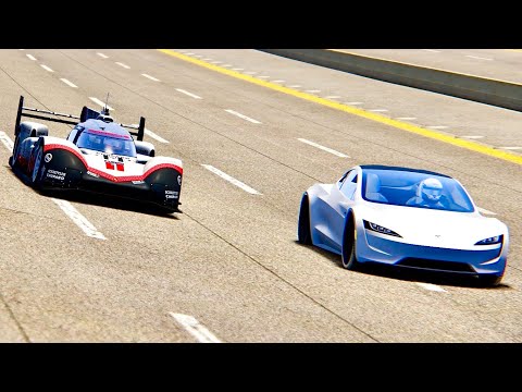 Tesla Roadster vs Porsche 919 EVO - Nardo Speed Ring