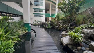 Download the video "Beautiful waterfall at Raffles Institution - soothing white noise for sleeping or relaxing"