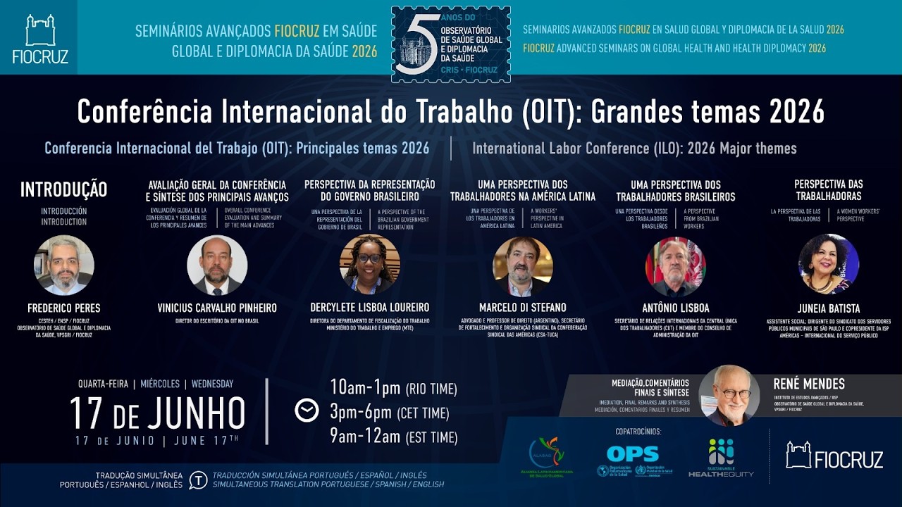 Fiocruz Advanced Seminars 2026 - International Labor Conference (ILO): 2026 Major themes