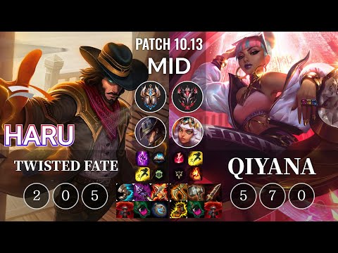 HLE Haru Twisted Fate vs Qiyana Mid - KR Patch 10.13