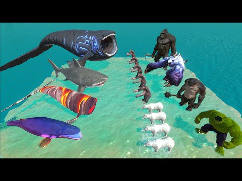 Aquatics Battle - The Bloop VS Mutant Bear + King Kong - Animal Revolt Battle Simulator