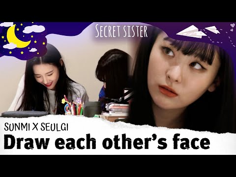 sunmi X red velvet seulgi Draw each other's face💜💛 SECRET SISTER
