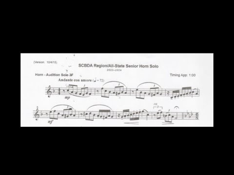 SCBDA Region/All State Senior Horn Solo