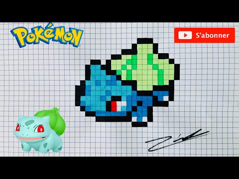 TUTO DESSIN PIXEL ART BULBIZAR POKEMON / HOW TO DRAW BULBASAUR PIXEL ART #7