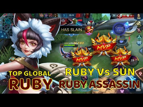Ruby Assassin Goldlane Vs Sun | Ruby Best Build 2021 | Build Top Global Ruby Gameplay - MLBB